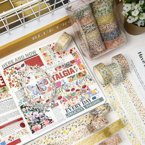 Vintage Floral Washi Tape Set Dekoratives Klebeband Für Journaling Scrapbooking DIY Basteln Schreibwaren Box