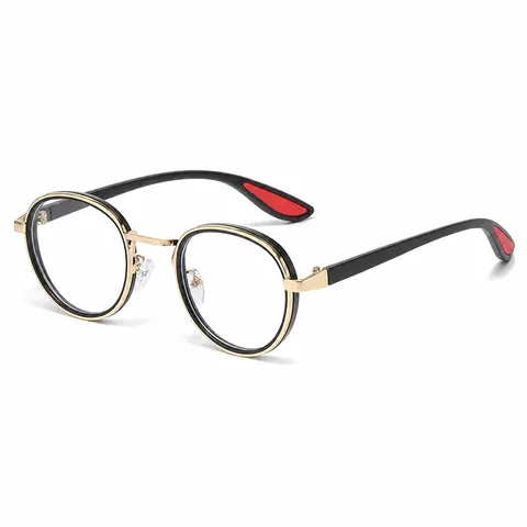 Retro Blauwlichtfilter Leesbril Voor Mannen En Vrouwen Mode Ronde Metalen Montuur Presbyopische Bril Dagelijks Lezen