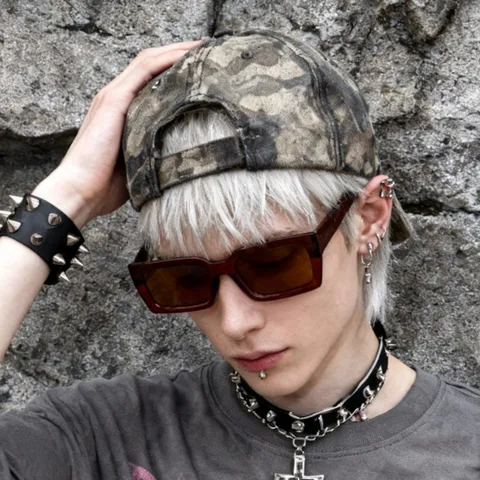Unisex Mode Vierkante Montuur Gepolariseerde Zonnebril UV400 Retro Dikte Rand Bril Met Metalen Pin Pootjes Voor Buiten Reizen Dagelijks