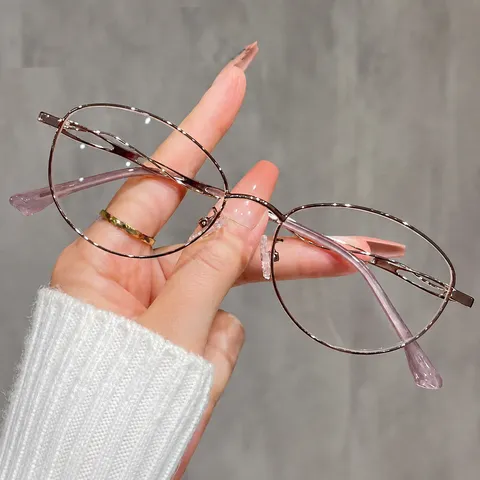 Koreaanse Lichte Luxe Metalen Cat-Eye Blauwlichtfilter Leesbril Vrouwen Mode Elegant Brilmontuur