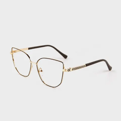 Mode Metaal Polygoon Blauwlichtfilter Bril Vrouwen Mannen Heldere Lens Optische Bril Kleurverandering Montuur Bril