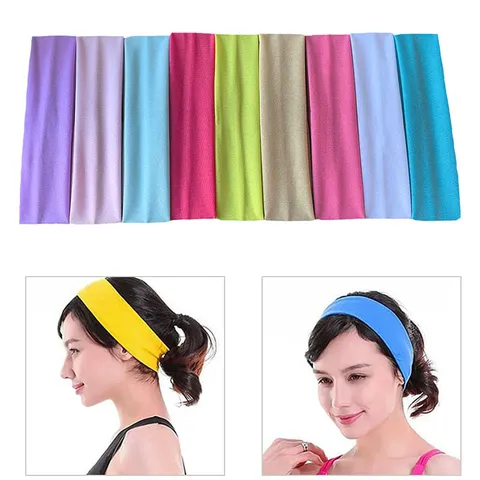 Bandeau de Yoga Couleur Unie Élastique Bande Anti-Sueur Fitness Absorbant la Sueur Sport Accessoires de Cheveux