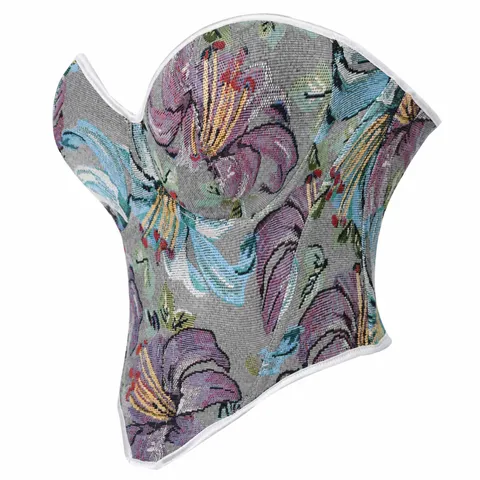 Top Corset Floral Vintage Femme Rétro Jacquard Sans Bretelles Bustier Lacets Shapewear