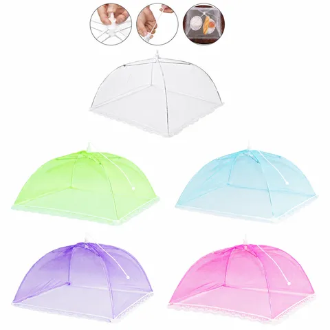 Foldable Food Cover Mesh Anti Fly Mosquito Tent Picnic Table Umbrella Food Protector Kitchen Dining Tool