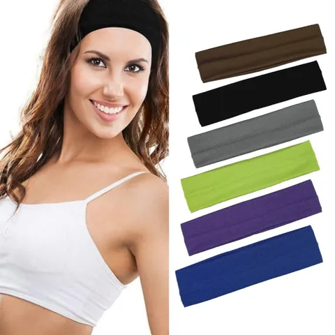 Bandeau de Yoga Couleur Unie Élastique Bande Anti-Sueur Fitness Absorbant la Sueur Sport Accessoires de Cheveux