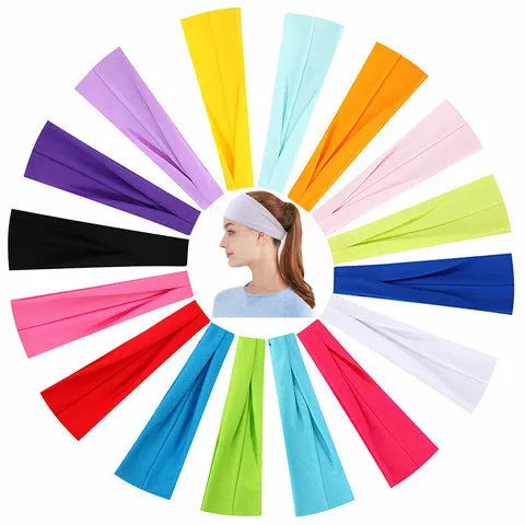 Effen Kleur Sport Hoofdband Zweetabsorberend Elastisch Haarband Fitness Hardlopen Yoga Haarband Voor Vrouwen Mannen Haaraccessoires