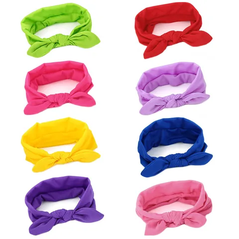 Vrouwen Mode Strik Stoffen Hoofdband Schattige Konijnenoren Haarband Elastische Haaraccessoires Dagelijkse Vrije Tijd Hoofddeksel