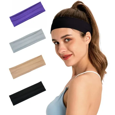Polyester Effen Kleur Sport Haarband Elastisch Zweetabsorberend Haar Band Fitness Yoga Haar Accessoires Voor Vrouwen Mannen