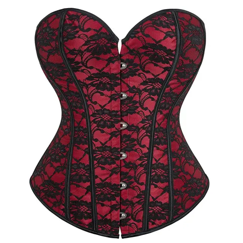 Γυναικείο Strapless Δαντέλα Jacquard Corset Top Gothic Victorian Bustier Σώματος Slim Fit Sexy Party Clubwear