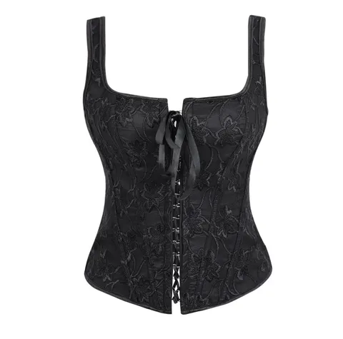 Damen Vintage Hof Stil Jacquard Fischbein Korsett Top Schlankmachende Bauchkontrolle Weste