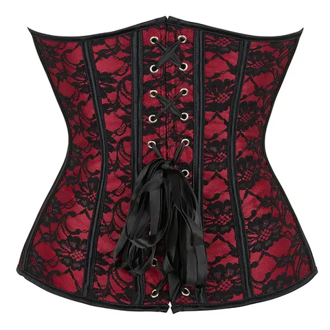Γυναικείο Strapless Δαντέλα Jacquard Corset Top Gothic Victorian Bustier Σώματος Slim Fit Sexy Party Clubwear