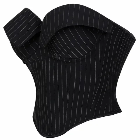 Women's Striped Corset Top Sexy Strapless Bustier Boned Tummy Control Body Shaping Tube Top