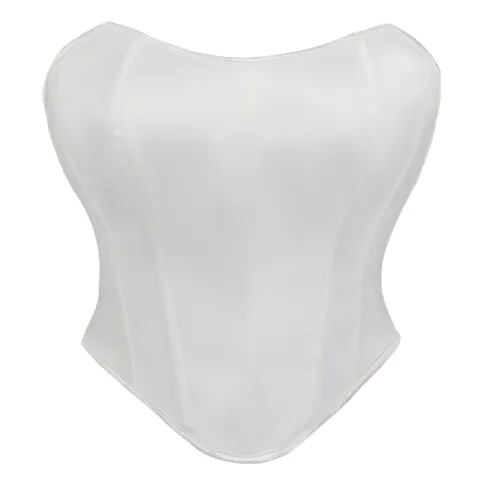 Women's Sexy Satin Strapless Corset Top Backless Boned Bustier Slim Fit Summer Party Clubwear Tube Crop Top
