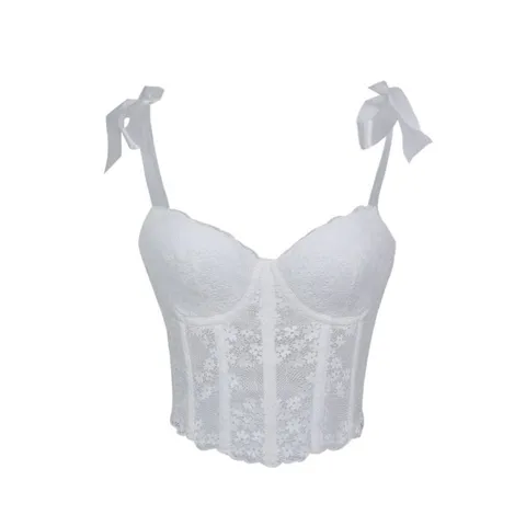 Damen Sexy Spitzen Korsett Bustier Top Trägerlos Herzförmiger Ausschnitt Knochen Miederwaren Bandriemen Schmale Passform Party Unterwäsche