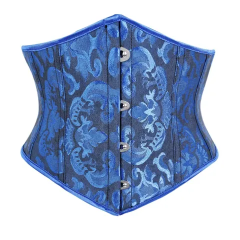Women's Vintage Jacquard Waist Cincher Corset Belt Underbust Tummy Control Body Shaper Boned Bustier Top