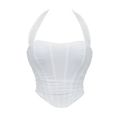 Women's Mesh Breathable Halter Corset Top Sexy Slim Fit Backless Tube Top Party Fashion Body Shaping Camisole