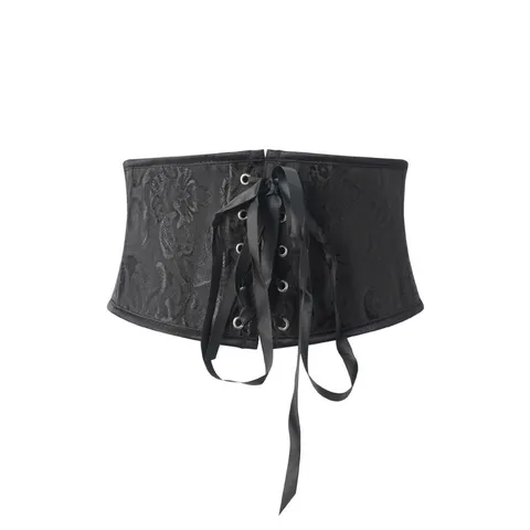 Damen Jacquard Taille Korsett Gürtel Vordere Metallschnalle Schlankheits Body Shaper Shapewear