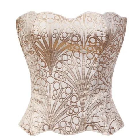 Damen Vintage Hofstil Korsett Top Sexy Trägerloses Bustier Figurbetont Party Clubwear