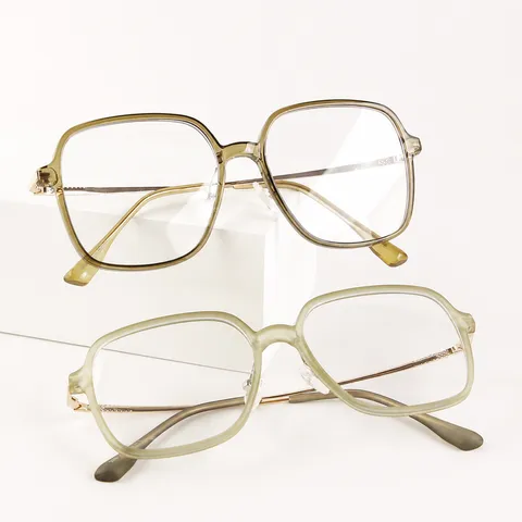 Moda Large Frame Anti Blue Light Flat Mirror Women Men Trendy Square Optical Glasses Clear Frame Eyewear