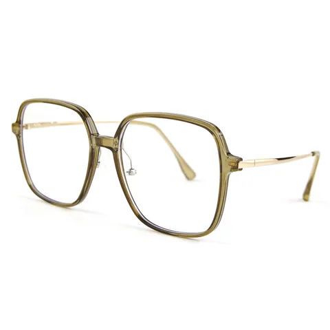 Moda Large Frame Anti Blue Light Flat Mirror Women Men Trendy Square Optical Glasses Clear Frame Eyewear