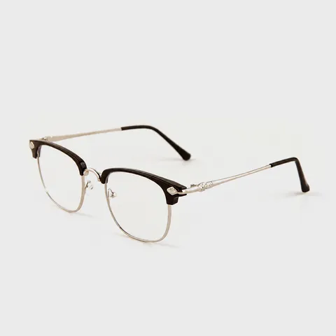 Retro Browline Blauwlichtfilter Leesbril Heren Mode Half Montuur Metalen Montuur Optische Bril Presbyopie Bril