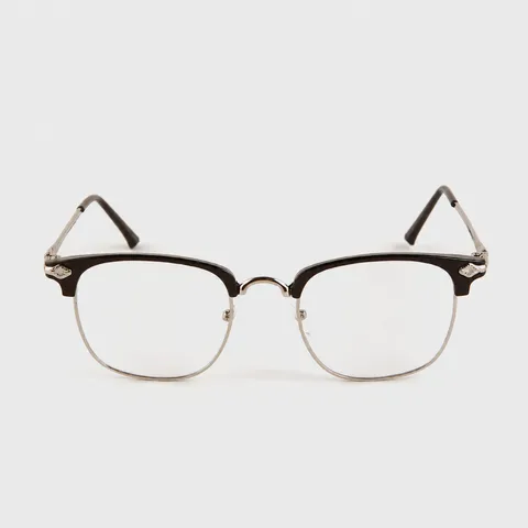 Retro Browline Blauwlichtfilter Leesbril Heren Mode Half Montuur Metalen Montuur Optische Bril Presbyopie Bril