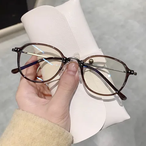 Retro Blauwlichtfilter Leesbril Klein Rond Montuur Metalen Pootjes Unisex Leesbril Mode Bril Voor Dames En Heren