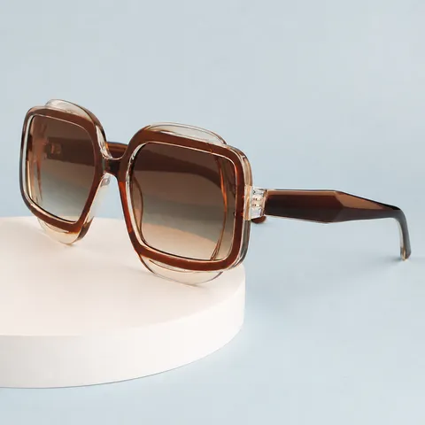 Retro Polygoon Kleurblok Zonnebril Voor Heren En Dames UV400 Bescherming Modetrend Bril Vintage Zonnebril