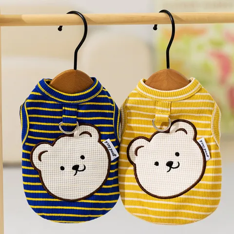 Cute Striped Pet Vest Breathable Summer Dog Clothes Small Dogs Cats Apparel Puppy Tank Top Pet Supplies