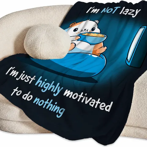 Cute Hamster Cartoon Flannel Blanket Soft Cozy Warm Plush Throw Blanket For Women Girls Home Party Gift