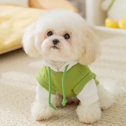 Pet Dog Hoodie Cute Cartoon Puppy Print Warm Fleece Winter Clothes Small Medium Dogs Cats Hooded Sweatshirt