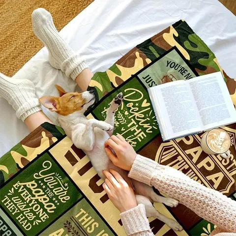 Coperta personalizzata per la festa del papà in pile flanella calda morbida regalo personalizzato per papà nonno figlio