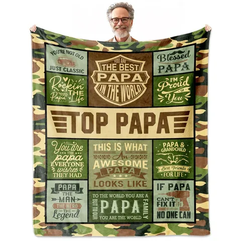 Coperta personalizzata per la festa del papà in pile flanella calda morbida regalo personalizzato per papà nonno figlio