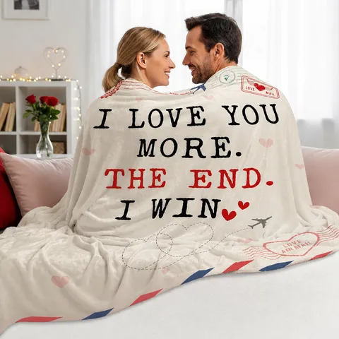 Couple Anniversary Gift Soft Flannel Blanket Letter Print Warm Cozy Bed Throw Blanket For Home Bedroom