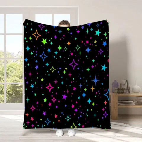 Coperta in Flanella con Stampa Digitale Cielo Stellato Calda Morbida Coperta per Letto Divano Decorazione Casa