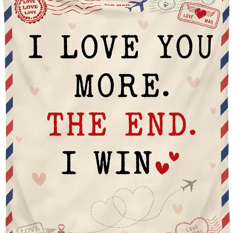 Couple Anniversary Gift Soft Flannel Blanket Letter Print Warm Cozy Bed Throw Blanket For Home Bedroom
