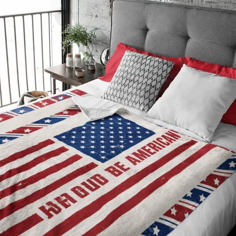American Flag Fleece Throw Blanket Patriotic Soft Warm Cozy Bed Blanket for Living Room Bedroom Home Decor