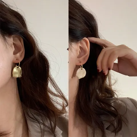 Koreanischer Stil Geometrisch Quadratisch Perlen Ohrringe Modisch Minimalistisch Chic Legierung Künstliche Perle Schmuck Damen