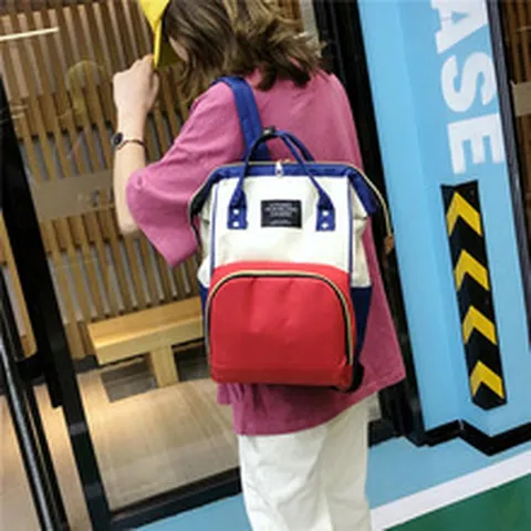 Waterproof Large Capacity Nylon Travel Backpack Fashion Multi-Functional Mommy Diaper Bag Casual School Bookbag For Women
