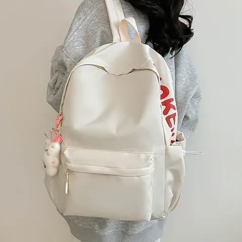Large Capacity Nylon Backpack For Women Casual School Bookbag Minimalist Travel Daypack