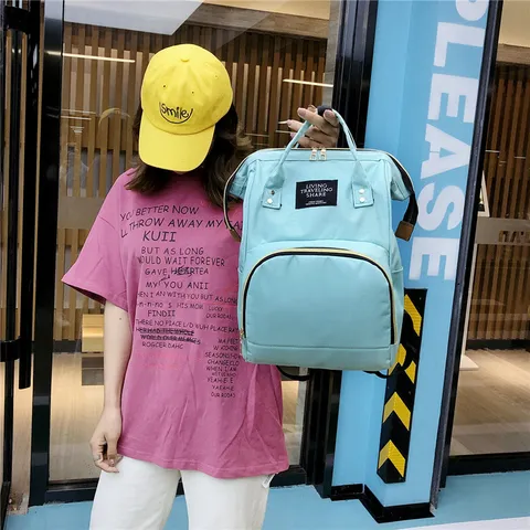 Waterproof Large Capacity Nylon Travel Backpack Fashion Multi-Functional Mommy Diaper Bag Casual School Bookbag For Women