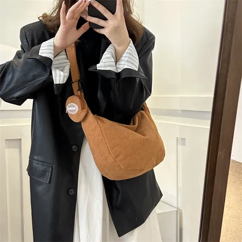 Women's Casual Nylon Crossbody Bag Minimalist Solid Color Shoulder Bag Urban Style Fashion Handbag Daily Match Bag