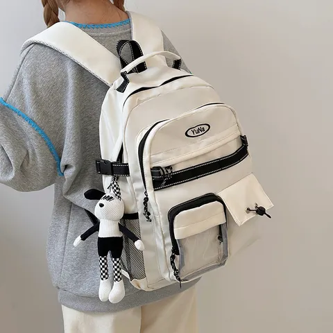 Japanese Harajuku Style Canvas Backpack Large Capacity Casual Travel School Bag For Women Retro Workwear Bookbag