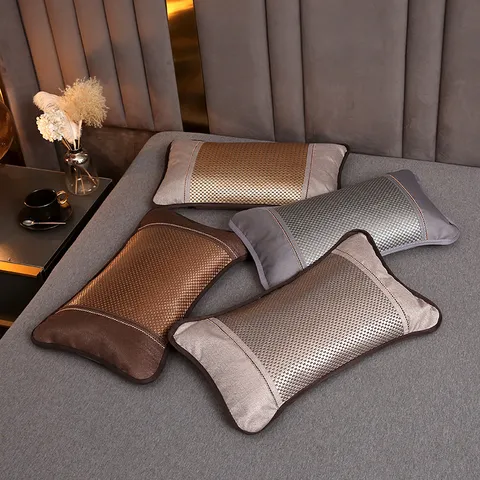 Summer Cooling Buckwheat Pillow Ice Rattan Bamboo Mat Single Hard Pillow Breathable Cooling Adult Student Bed Pillow