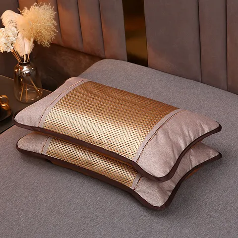 Summer Cooling Buckwheat Pillow Ice Rattan Bamboo Mat Single Hard Pillow Breathable Cooling Adult Student Bed Pillow