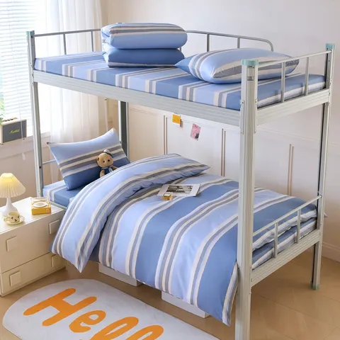 Reine Baumwolle Studentenwohnheim Bettwäsche-Set Bedruckt Bettbezug Bettlaken Dreiteiliges Set Modern Minimalistisch Heimtextil