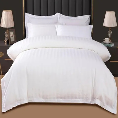 Hotel Style Solid Color Satin Cotton Bedding Set Modern Minimalist High Density Bed Linen For Home Bedroom