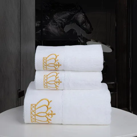 Hotel Cotton Towel Bath Towel Thickened Absorbent Hotel Bedding Embroidered Crown Letter Home Bathroom Towel