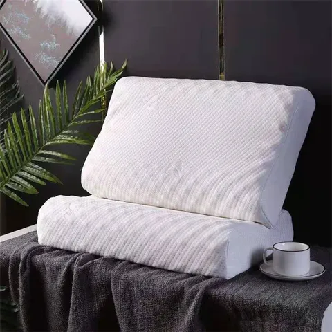 Oreiller Ergonomique en Mousse à Mémoire Latex Vague Protection du Cou Oreiller Cervical à Rebond Lent Pour Lit Sommeil