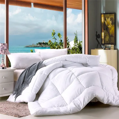 Couette en Fibre Synthétique Brossée Unie Minimaliste Douce Chaude Confortable pour Chambre Literie